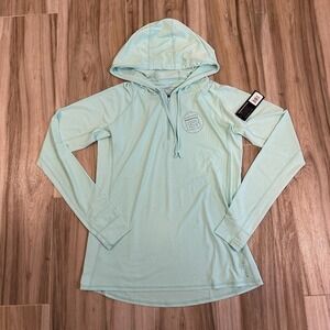 Anetik Sweatshirt Large Blue 1/4 Zip Performance UPF 30+ Vint‎ UV Athletic Logo